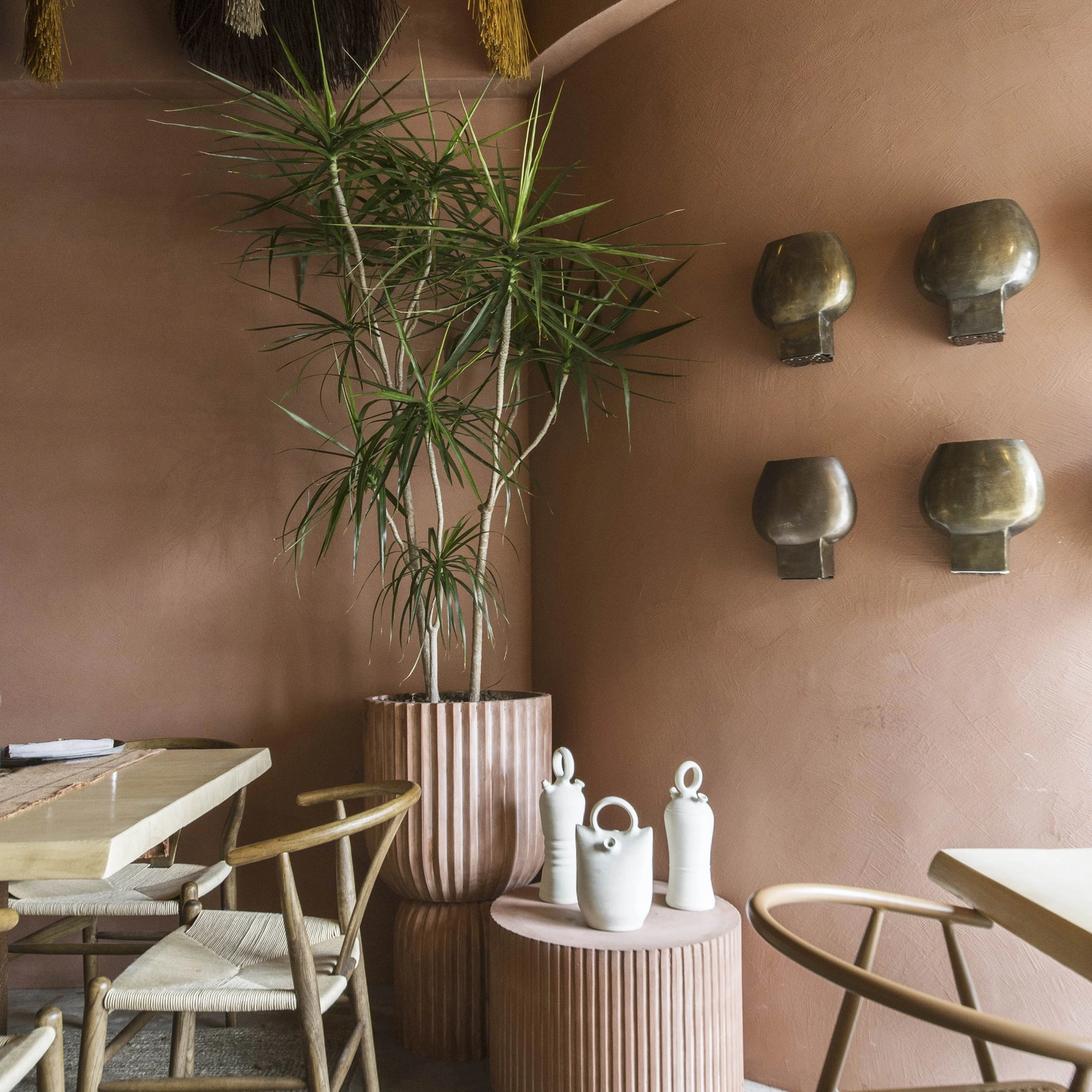 Living terracotta Marmorino Naturale wall